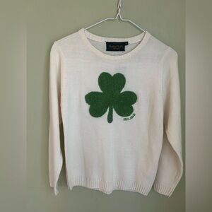 NWT Shamrock sweater Traditional Crafts Heritage.11/12 Cream w/large shamrock